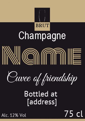 Label Bottle Champagne Black Brown free template