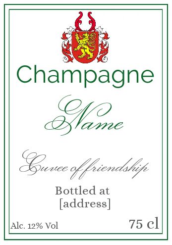 Label Bottle Champagne Coat Of free template