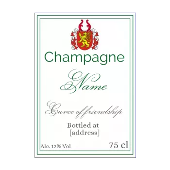 label bottle champagne coat of arms green love red 