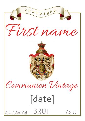 Label Bottle Champagne Communion Coat free template