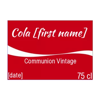 label bottle communion coca red 