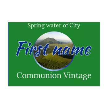 label bottle water communion green 