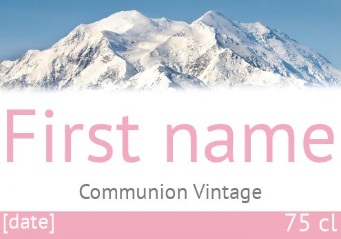 Label Bottle Water Communion Blue free template