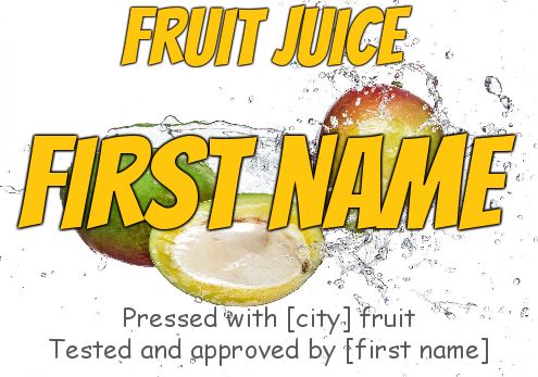 Label Bottle Fruit Orange free template