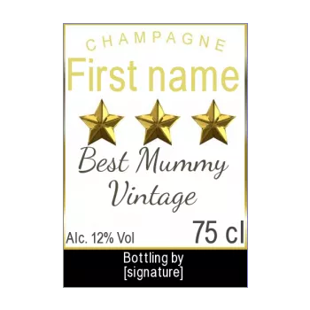 label bottle best mom champagne party star yellow alcohol 