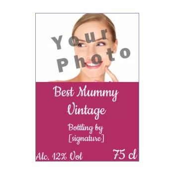 label bottle best mom party mauve 