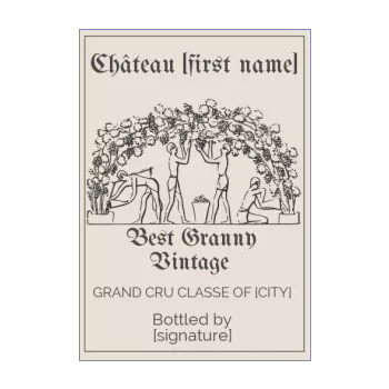 label bottle best grandmother party wine brown 