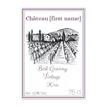 label bottle best grandmother party mauve wine 