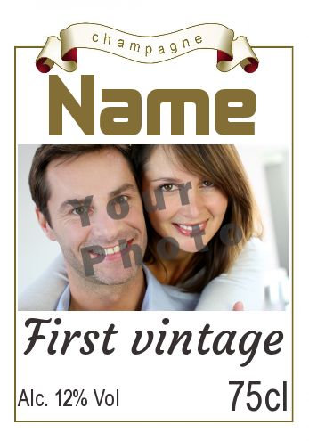 Wedding Label Bottle Alcohol with photo template