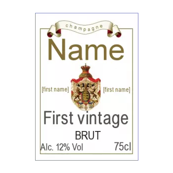 label bottle champagne coat of arms white alcohol 
