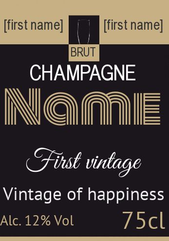 Wedding Label Bottle Alcohol free template