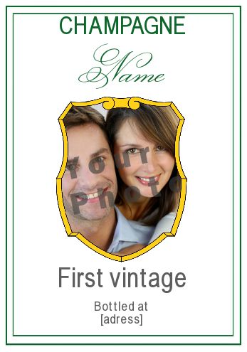 Wedding Label Bottle Alcohol with photo template