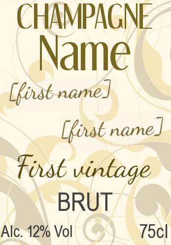 Wedding Label Bottle Alcohol free template