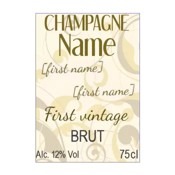 label bottle champagne brown yellow alcohol 