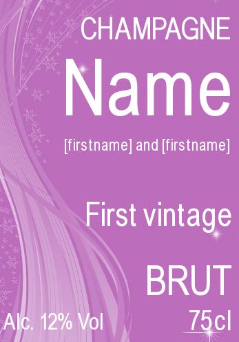 Wedding Label Bottle Alcohol free template