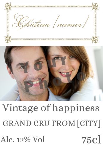 Wedding Label Bottle Alcohol with photo template