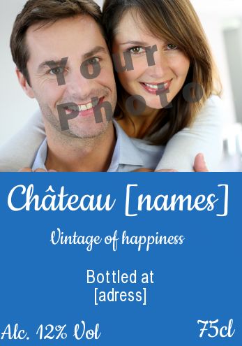 Wedding Label Bottle Alcohol with photo template