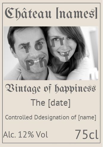Wedding Label Bottle Alcohol with photo template