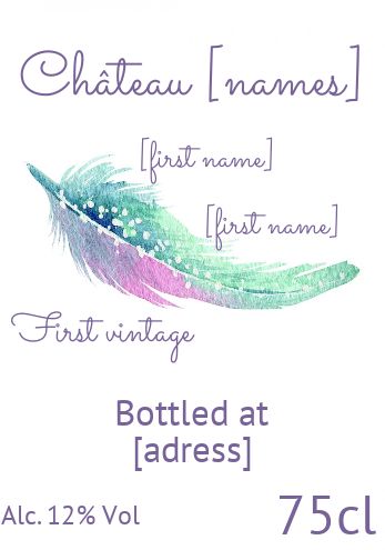 Wedding Label Bottle Alcohol free template