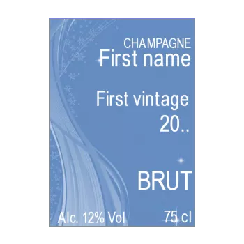 label bottle birth champagne baby blue boy 