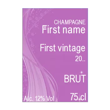 label bottle birth champagne baby girl mauve 