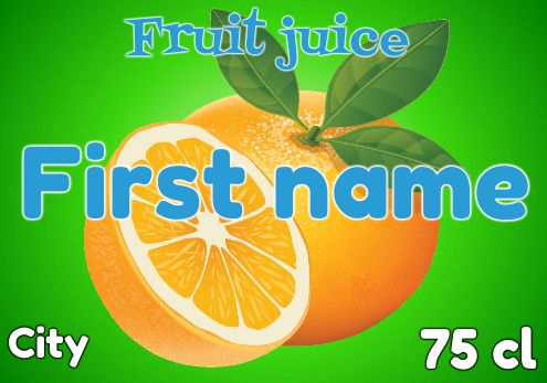 Label Bottle Fruit Orange free template