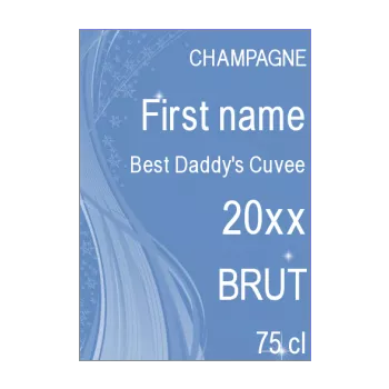 label bottle dad champagne party blue 