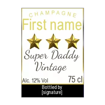label bottle dad champagne party star yellow 