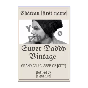 label bottle dad party brown wine 