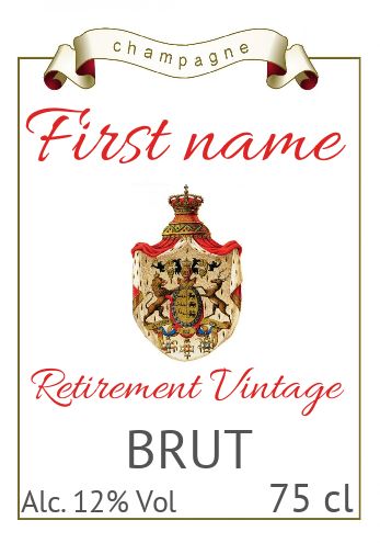 Label Bottle Retirement Champagne Coat free template