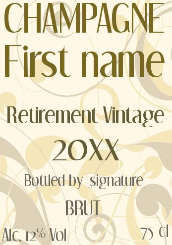 Label Bottle Retirement Brown Flower free template