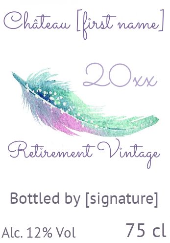 Label Bottle Retirement Mauve Wine free template
