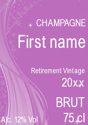 Label Bottle Retirement Mauve Rose free template