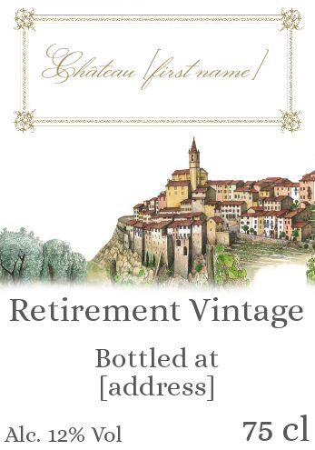 Label Bottle Retirement White Wine free template