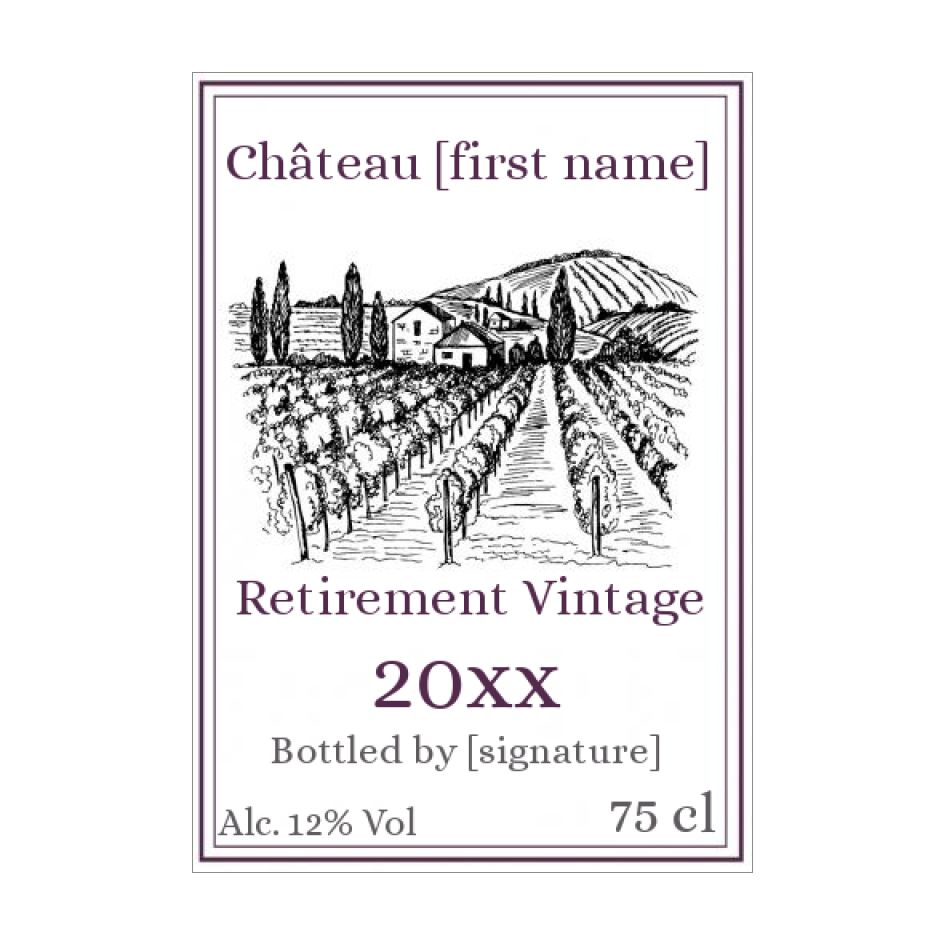 label bottle retirement wine mauve free template card 1138