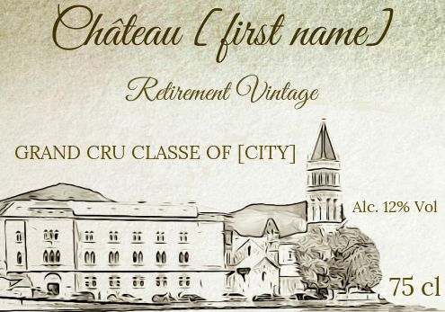 Label Bottle Retirement Brown Wine free template