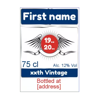 label bottle pastis blue coat of arms alcohol 