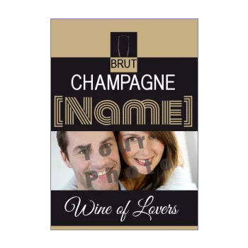 label bottle champagne valentine s day black brown 