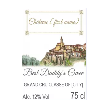 label bottle dad party castle wine 