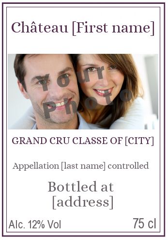 Label Bottle Mauve Wine Alcohol with photo template