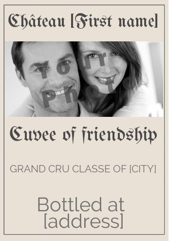 Label Bottle Brown Wine Alcohol with photo template