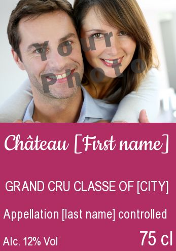 Label Bottle Mauve Wine Alcohol with photo template