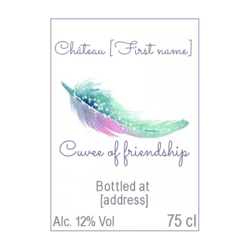 label bottle feather wine alcohol 