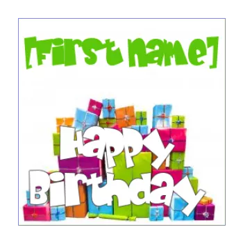 birthday label gift blue green mauve red 