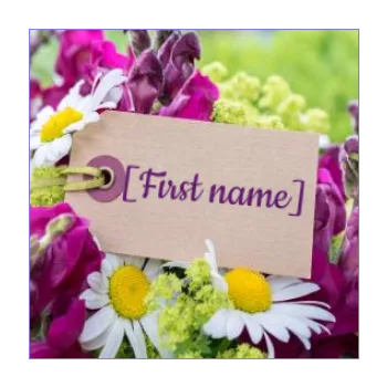 birthday label gift flower mauve 