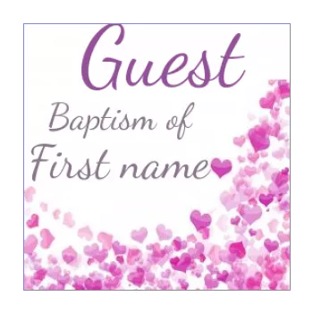 label baptism gift heart girl rose 