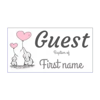 favor label baptism gift heart rose animals 