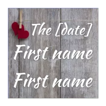 wedding favor label gift heart wood 