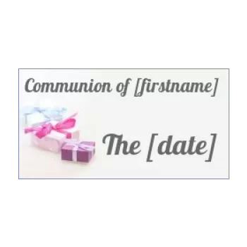 label gift communion mauve 