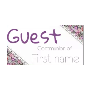 label gift communion flower white 